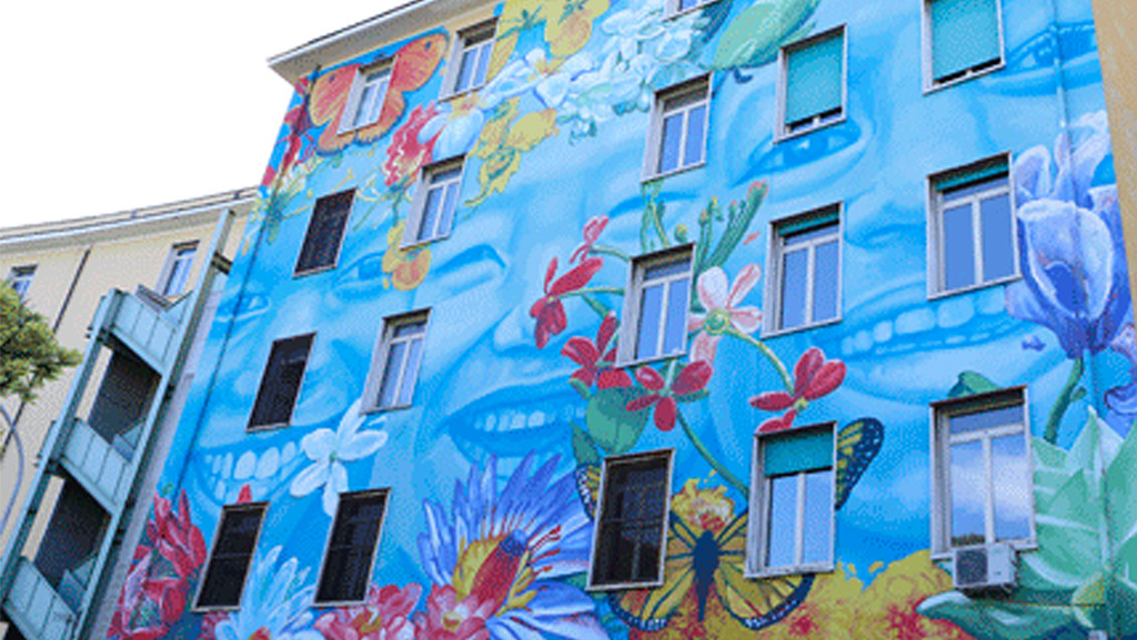 Building with mural painted on it