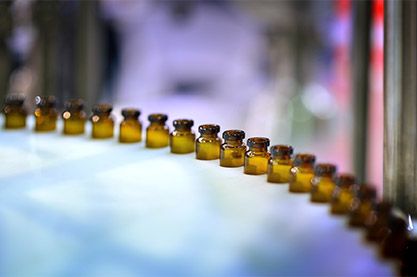 A row of vials