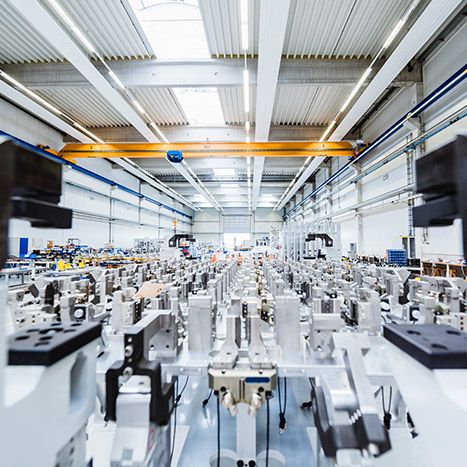 Machinery inside a modern factory