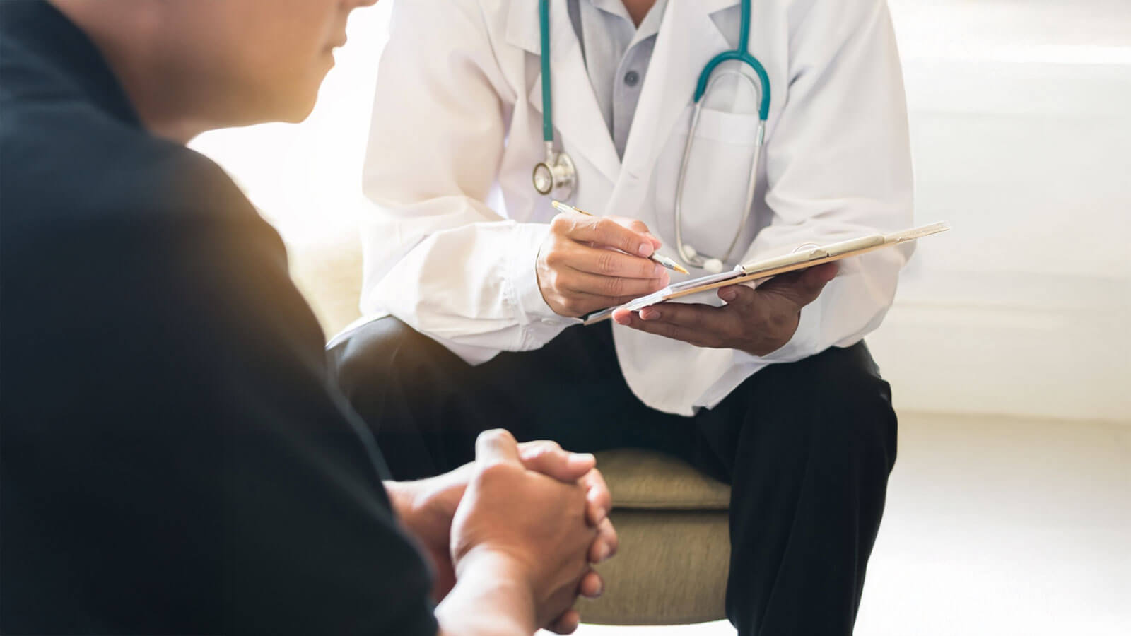Doctor meeting with concerned patient