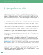 Other Governance Practices and Policies