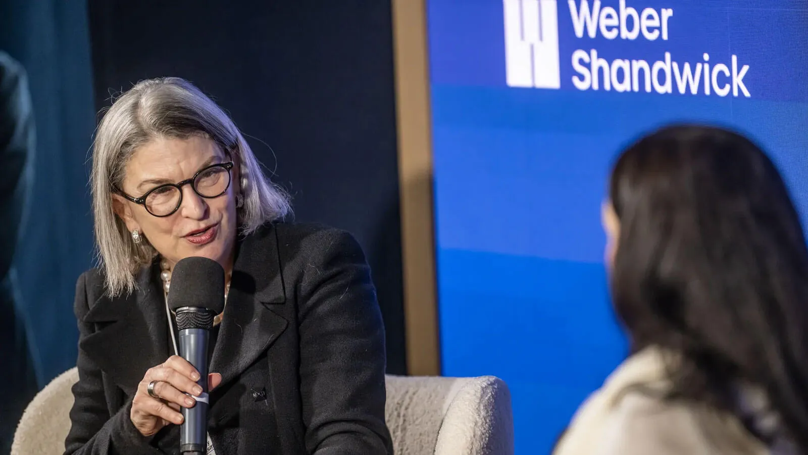 Sally, Eleanor on stage at Davos