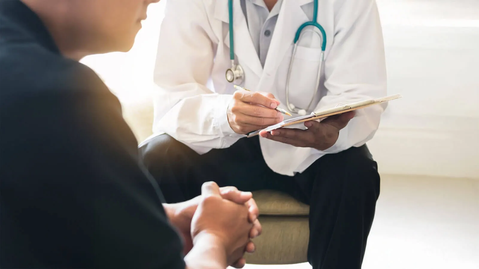 Doctor meeting with concerned patient