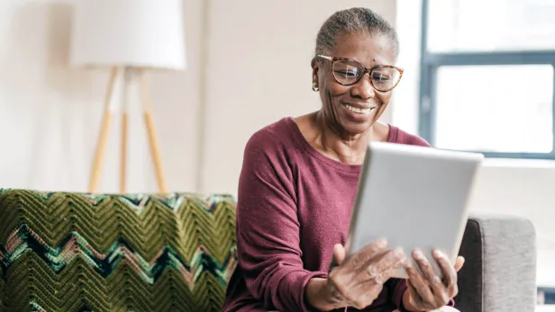 senior woman ordering online